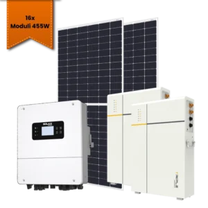 Kit Fotovoltaico 7.28 kW Monofase SOLAX + 10 kWh di accumulo con 16 Pannelli 455W