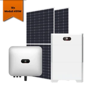 Kit Fotovoltaico 8.19 kW Monofase HUAWEI + 10 kWh di accumulo con 18 Pannelli 455W